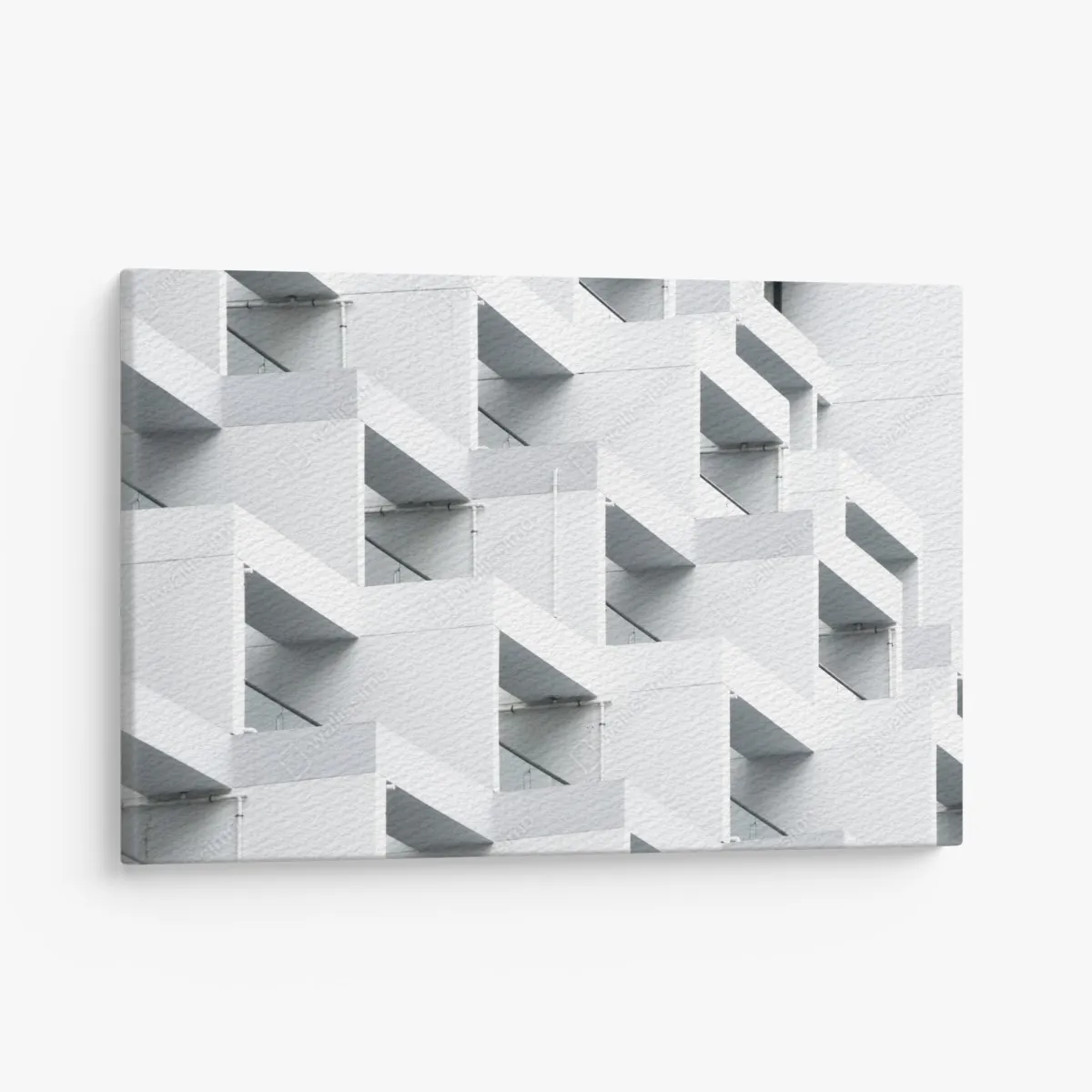 Leinwandbild weiße betonfassade im geometrischen muster – Wallnifity® Leinwandbild weiße betonfassade im geometrischen muster – Wallnifity®