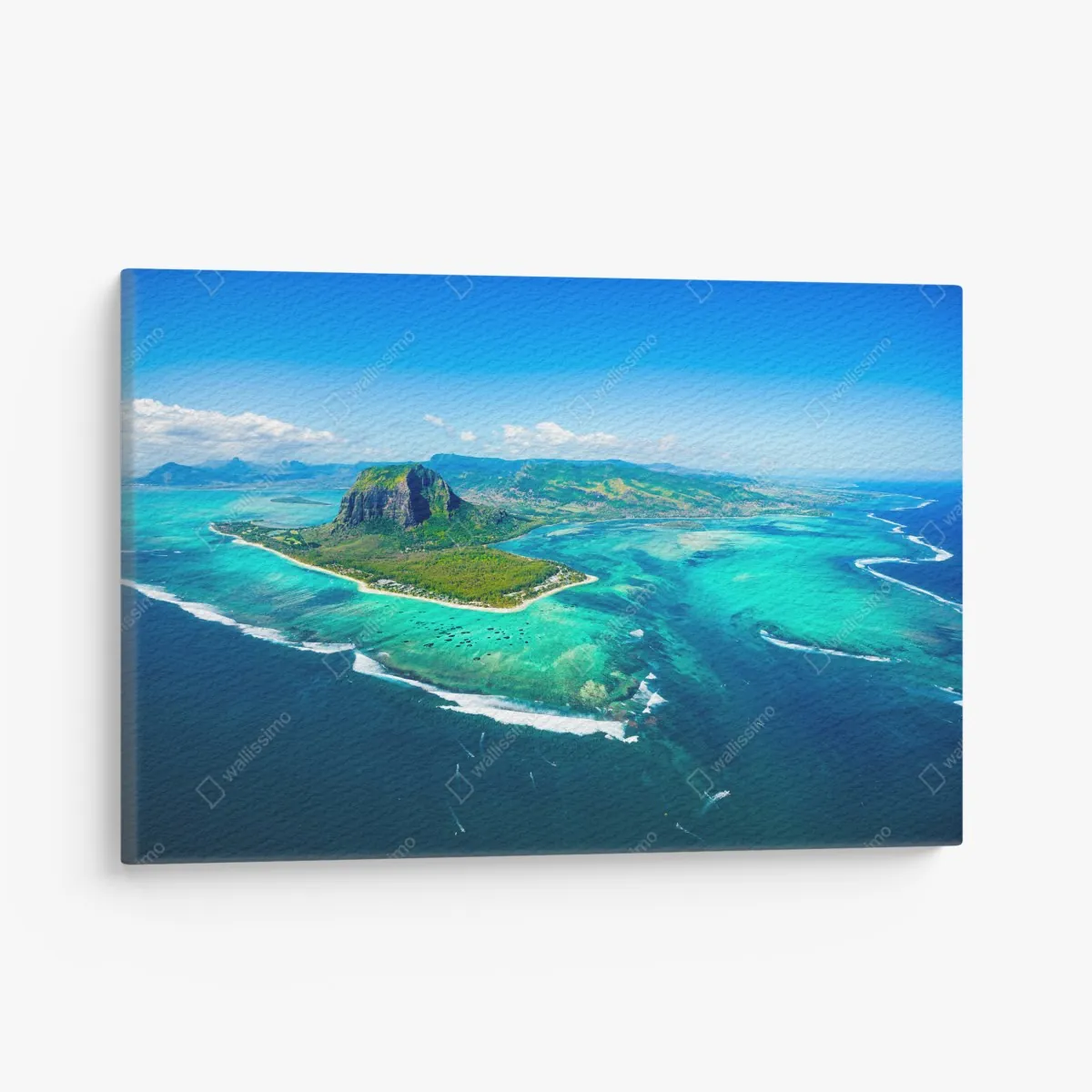 Leinwandbild Le Morne panorama der türkislagune – Wallnifity® Leinwandbild Le Morne panorama der türkislagune – Wallnifity®