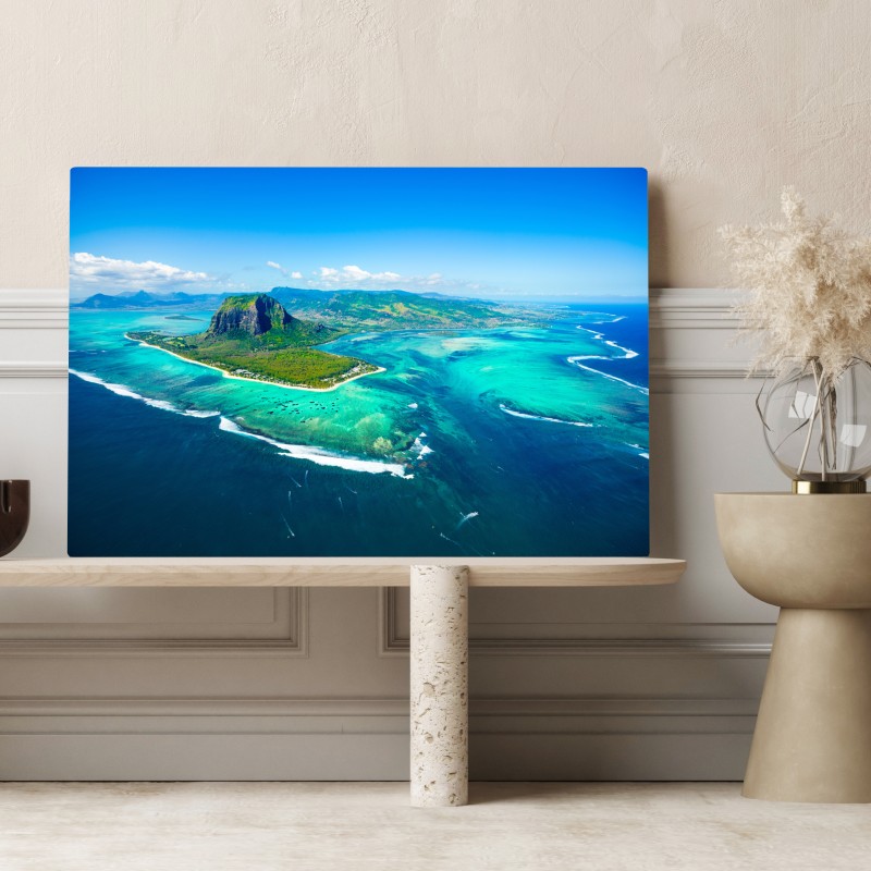 Leinwandbild Le Morne panorama der türkislagune – Wallnifity® Leinwandbild Le Morne panorama der türkislagune – Wallnifity®