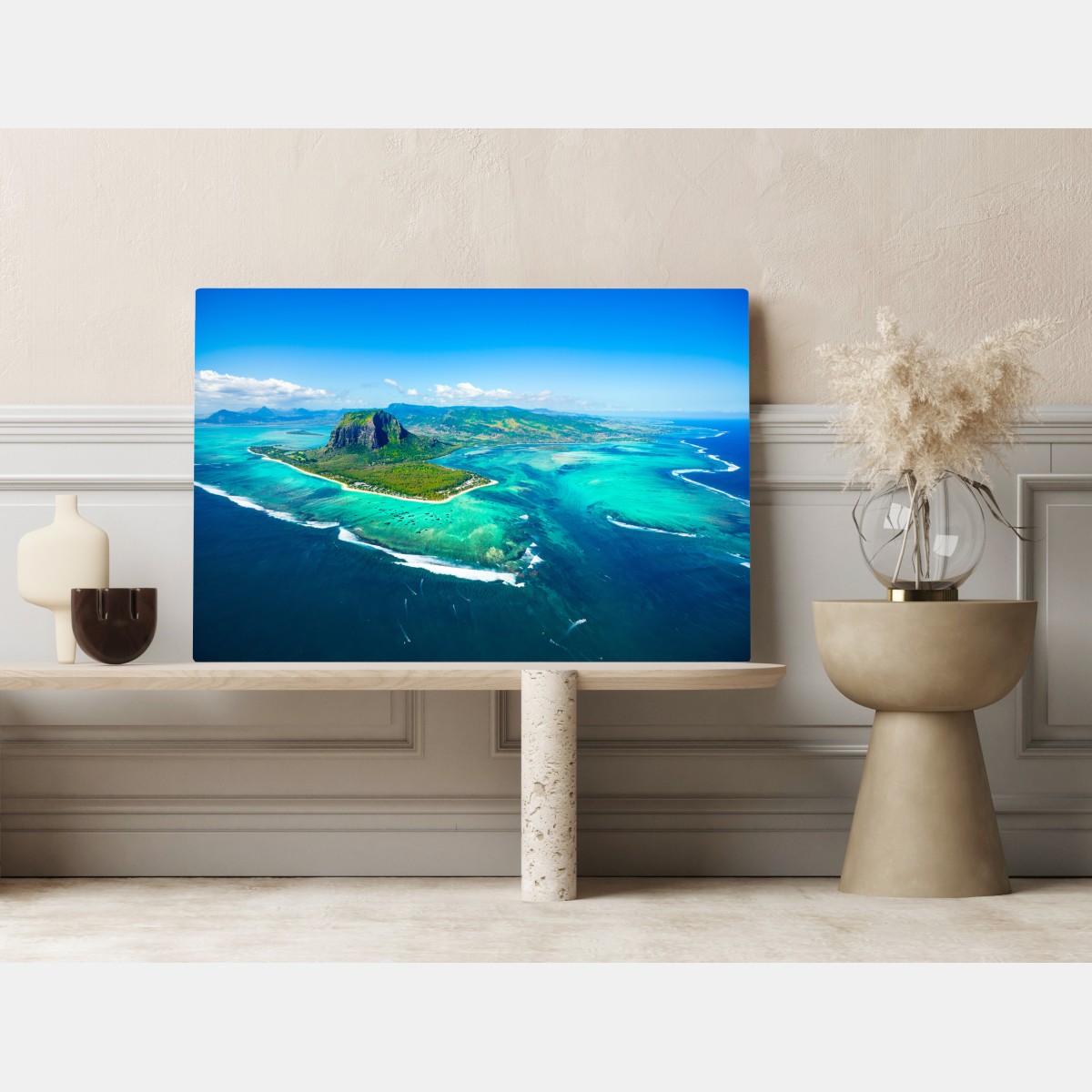 Leinwandbild Le Morne panorama der türkislagune – Wallnifity® Leinwandbild Le Morne panorama der türkislagune – Wallnifity®