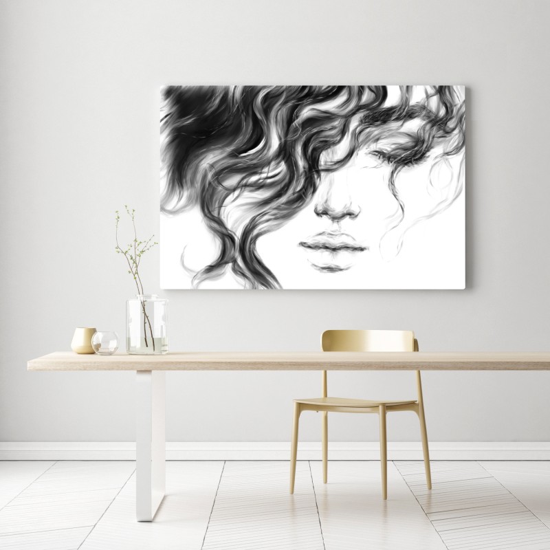 Leinwandbild ätherisches monochromes porträt – Wallnifity®