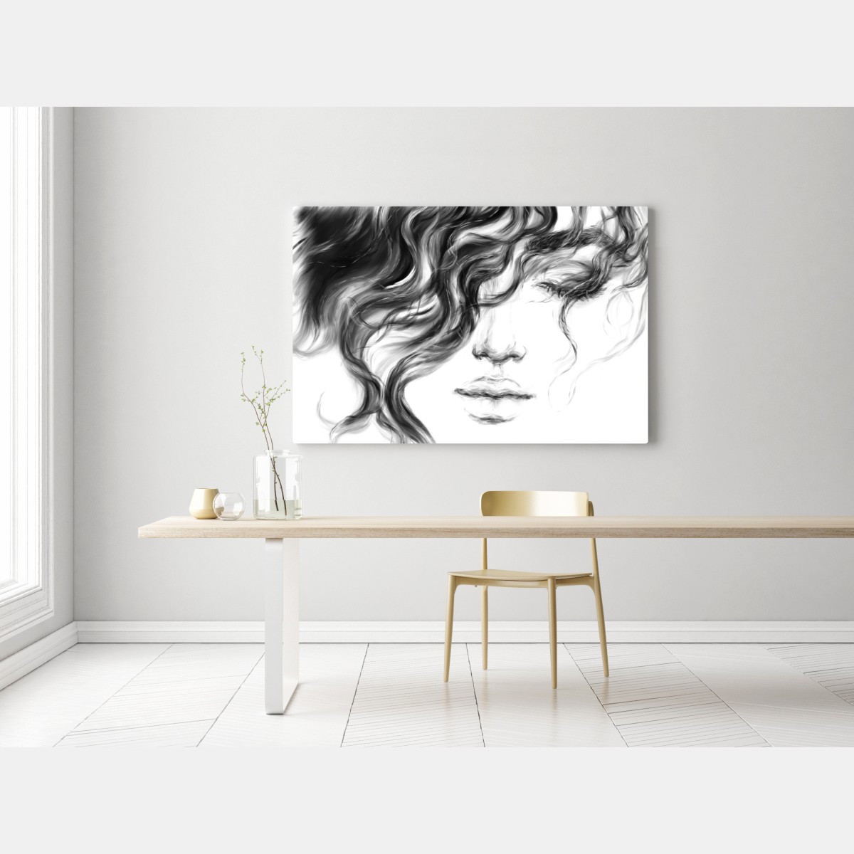 Leinwandbild ätherisches monochromes porträt – Wallnifity®