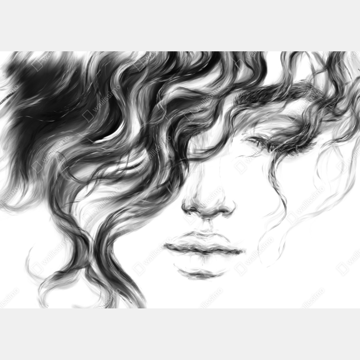 Leinwandbild ätherisches monochromes porträt – Wallnifity®