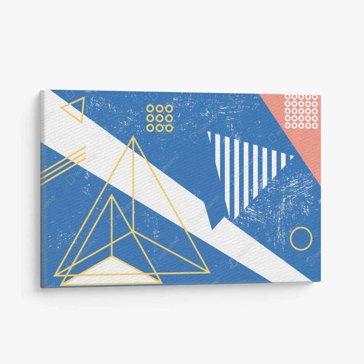 Leinwandbild geometrische abstraktion in blau – Wallnifity® Leinwandbild geometrische abstraktion in blau – Wallnifity®