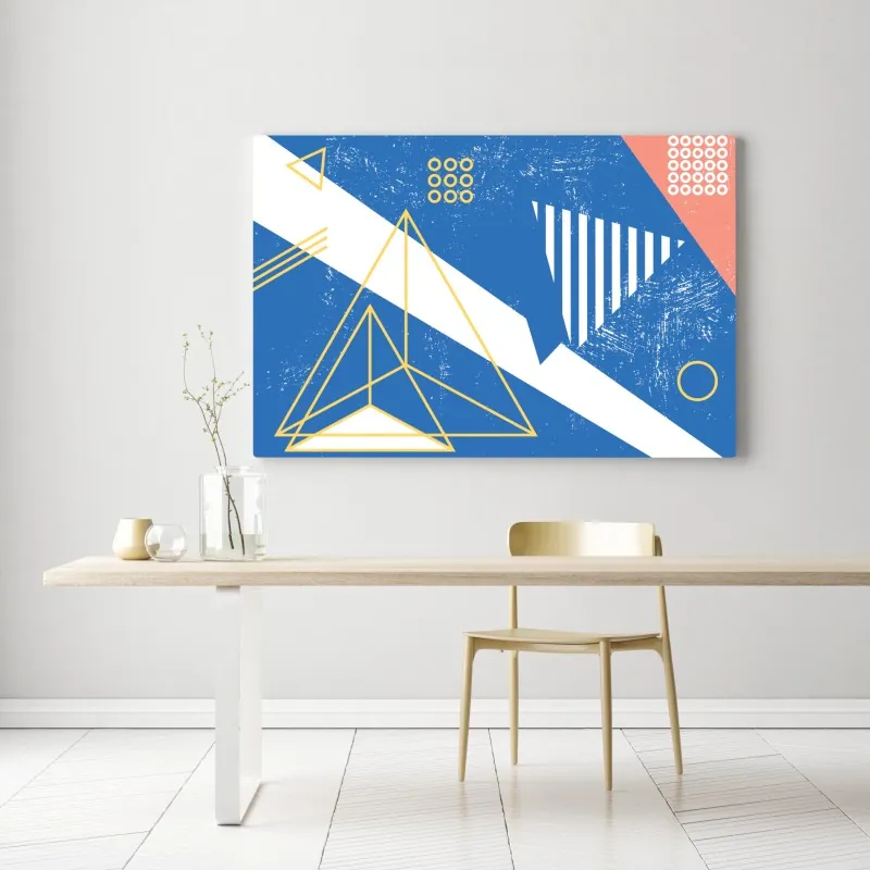 Leinwandbild geometrische abstraktion in blau – Wallnifity® Leinwandbild geometrische abstraktion in blau – Wallnifity®