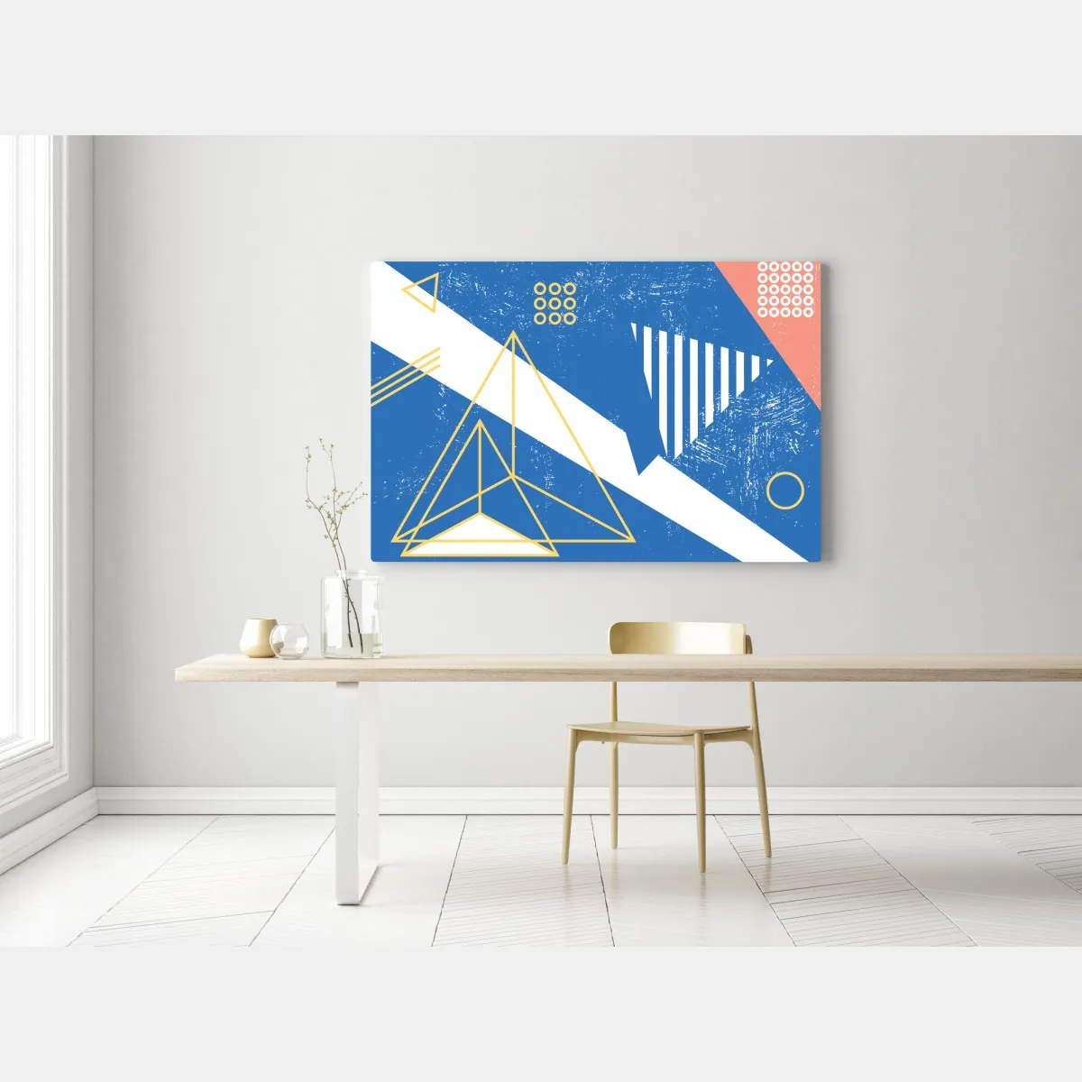 Leinwandbild geometrische abstraktion in blau – Wallnifity® Leinwandbild geometrische abstraktion in blau – Wallnifity®