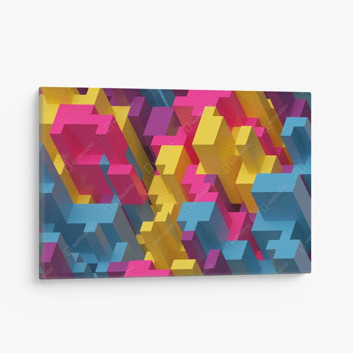 Leinwandbild buntes 3d-voxel-muster – Wallnifity®
