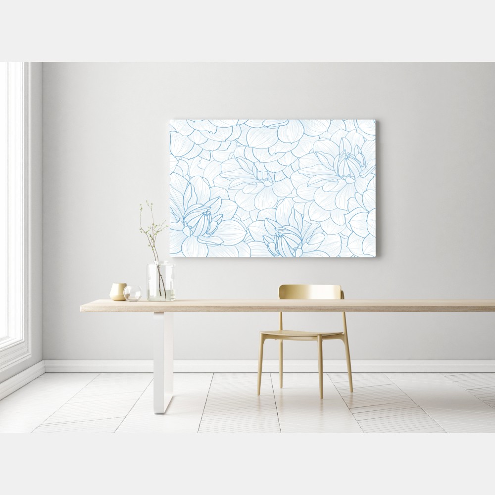 Leinwandbild zartes blaues blumenmuster – Wallnifity® Leinwandbild zartes blaues blumenmuster – Wallnifity®