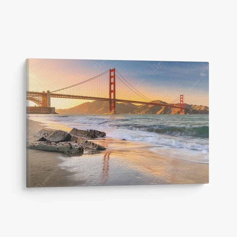 Leinwandbild sonnenuntergang an der Golden Gate Bridge – Wallnifity® Leinwandbild sonnenuntergang an der Golden Gate Bridge – Wallnifity®