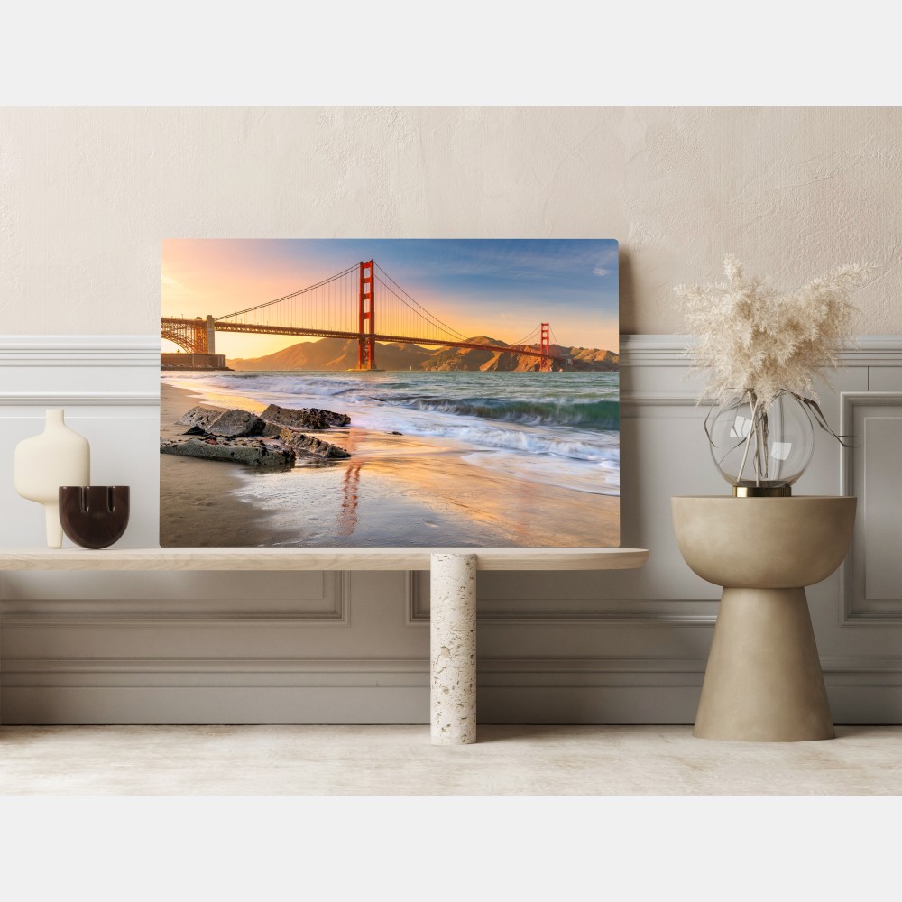 Leinwandbild sonnenuntergang an der Golden Gate Bridge – Wallnifity® Leinwandbild sonnenuntergang an der Golden Gate Bridge – Wallnifity®