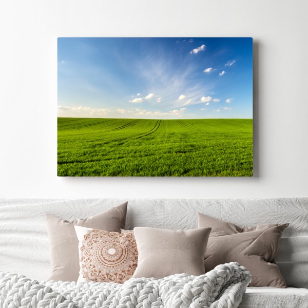 Leinwandbild frühlingsgrüne wiesenpanorama – Wallnifity® Leinwandbild frühlingsgrüne wiesenpanorama – Wallnifity®