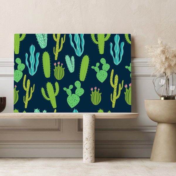 Leinwandbild kaktus- und sukkulentenmuster – Wallnifity® Leinwandbild kaktus- und sukkulentenmuster – Wallnifity®