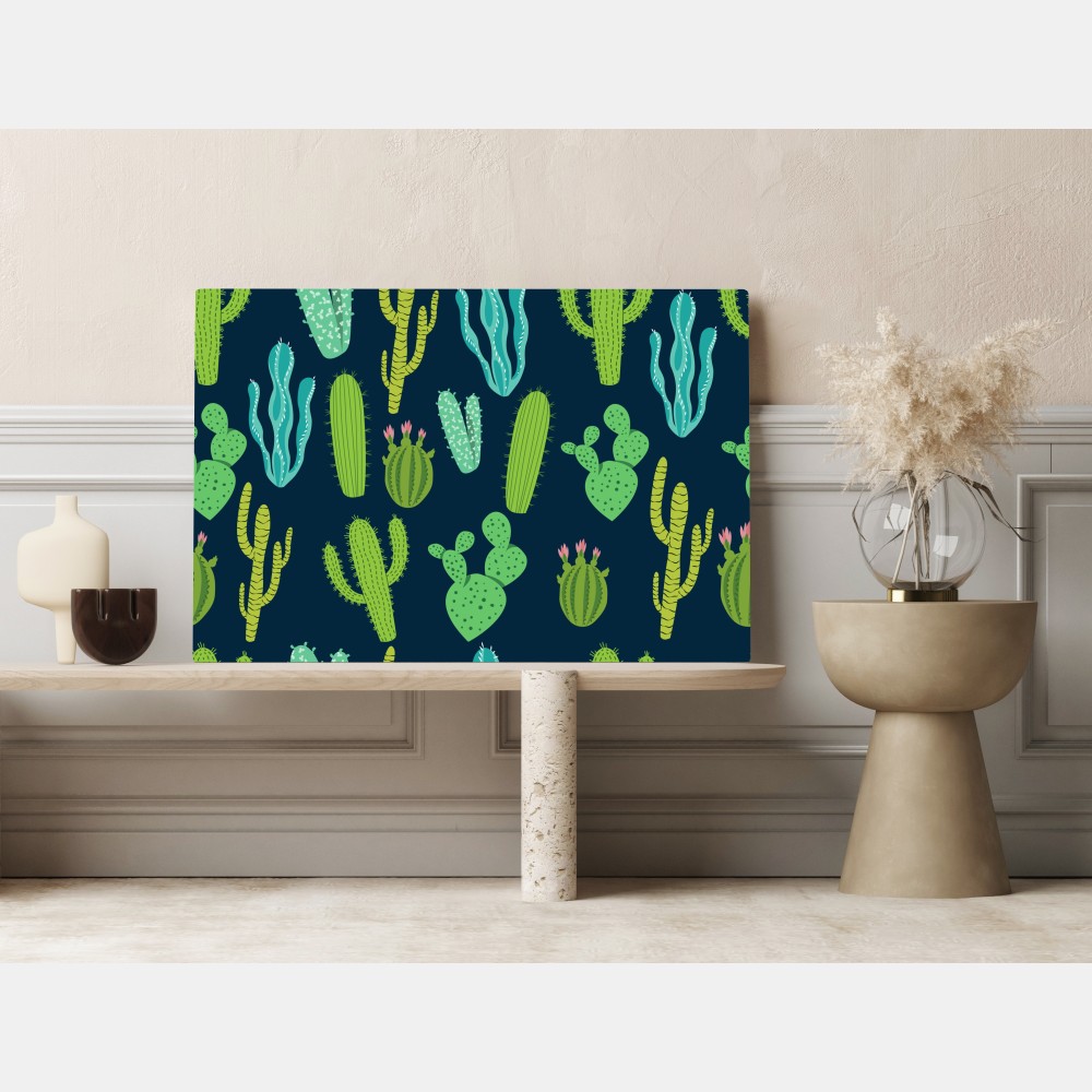 Leinwandbild kaktus- und sukkulentenmuster – Wallnifity® Leinwandbild kaktus- und sukkulentenmuster – Wallnifity®