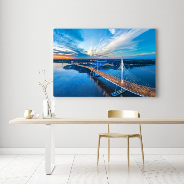 Leinwandbild Sankt Petersburg brückenpanorama bei dämmerung – Wallnifity® Leinwandbild Sankt Petersburg brückenpanorama bei dämmerung – Wallnifity®