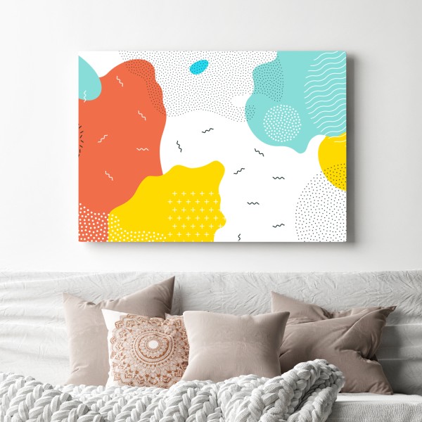 Leinwandbild verspielte abstrakte formen in lebendigen farben – Wallnifity® Leinwandbild verspielte abstrakte formen in lebendigen farben – Wallnifity®