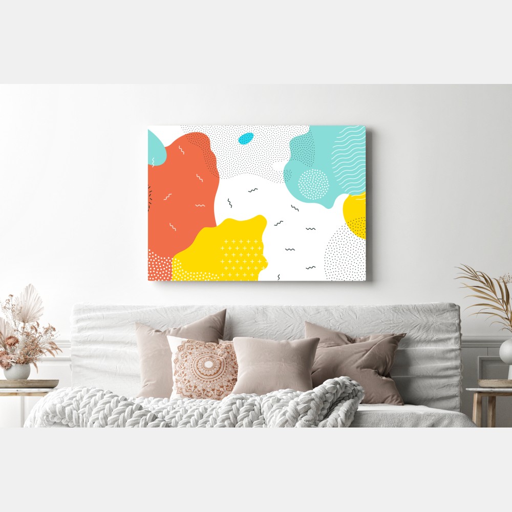 Leinwandbild verspielte abstrakte formen in lebendigen farben – Wallnifity® Leinwandbild verspielte abstrakte formen in lebendigen farben – Wallnifity®