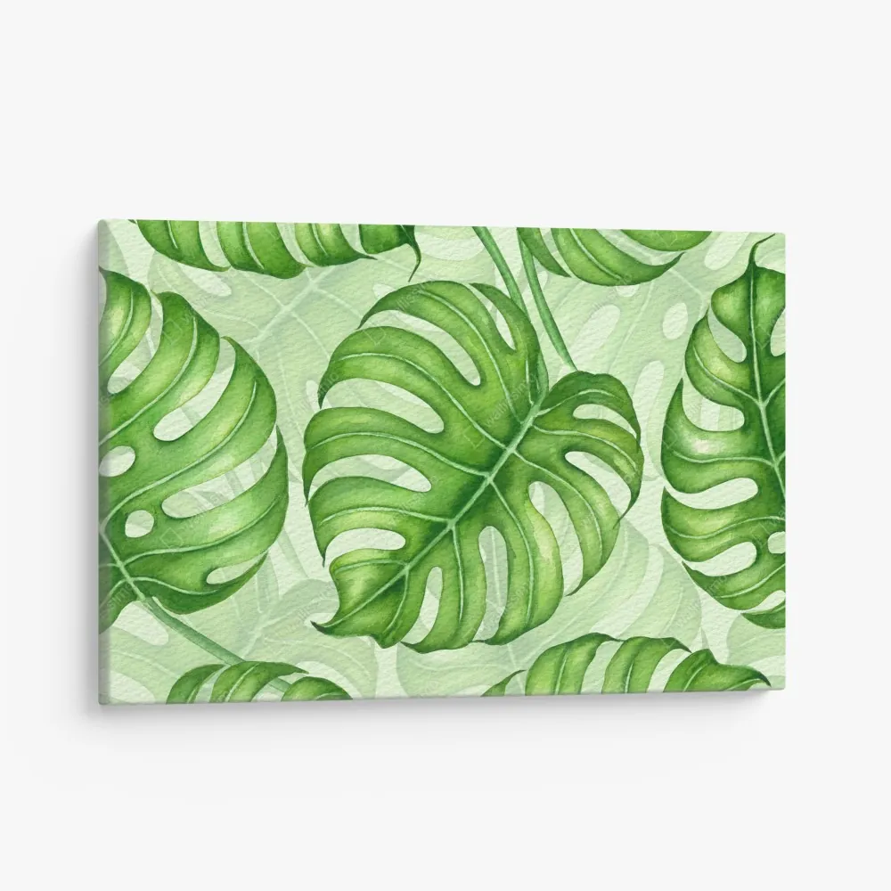 Leinwandbild aquarell monstera blättermuster – Wallnifity® Leinwandbild aquarell monstera blättermuster – Wallnifity®
