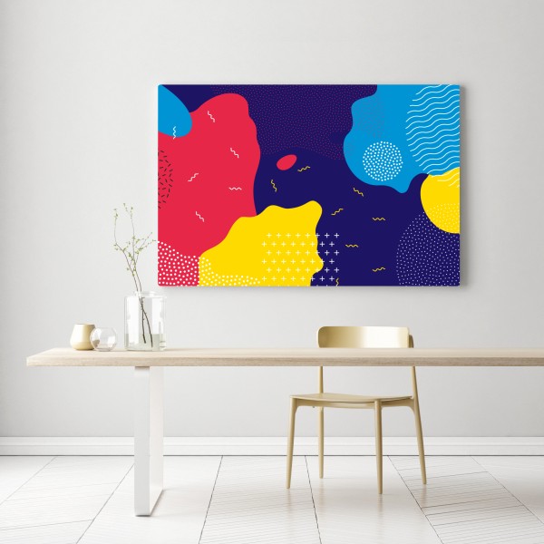 Leinwandbild lebhaftes abstraktes formenmuster – Wallnifity® Leinwandbild lebhaftes abstraktes formenmuster – Wallnifity®