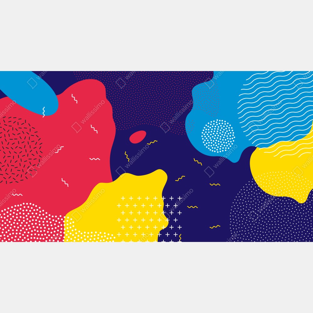 Leinwandbild lebhaftes abstraktes formenmuster – Wallnifity® Leinwandbild lebhaftes abstraktes formenmuster – Wallnifity®