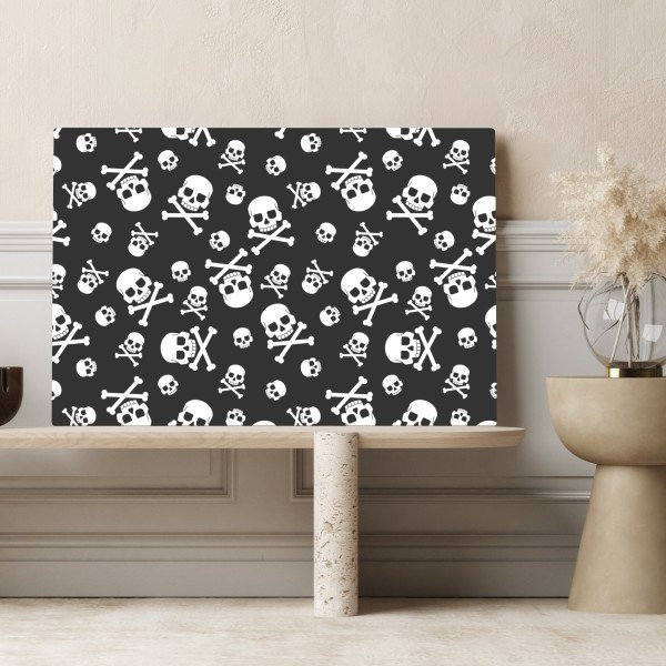 Leinwandbild weißes totenkopf muster auf grauem hintergrund – Wallnifity® Leinwandbild weißes totenkopf muster auf grauem hintergrund – Wallnifity®