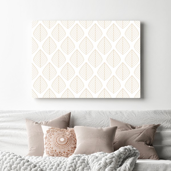Leinwandbild elegantes goldenes geometrisches blattmuster – Wallnifity® Leinwandbild elegantes goldenes geometrisches blattmuster – Wallnifity®