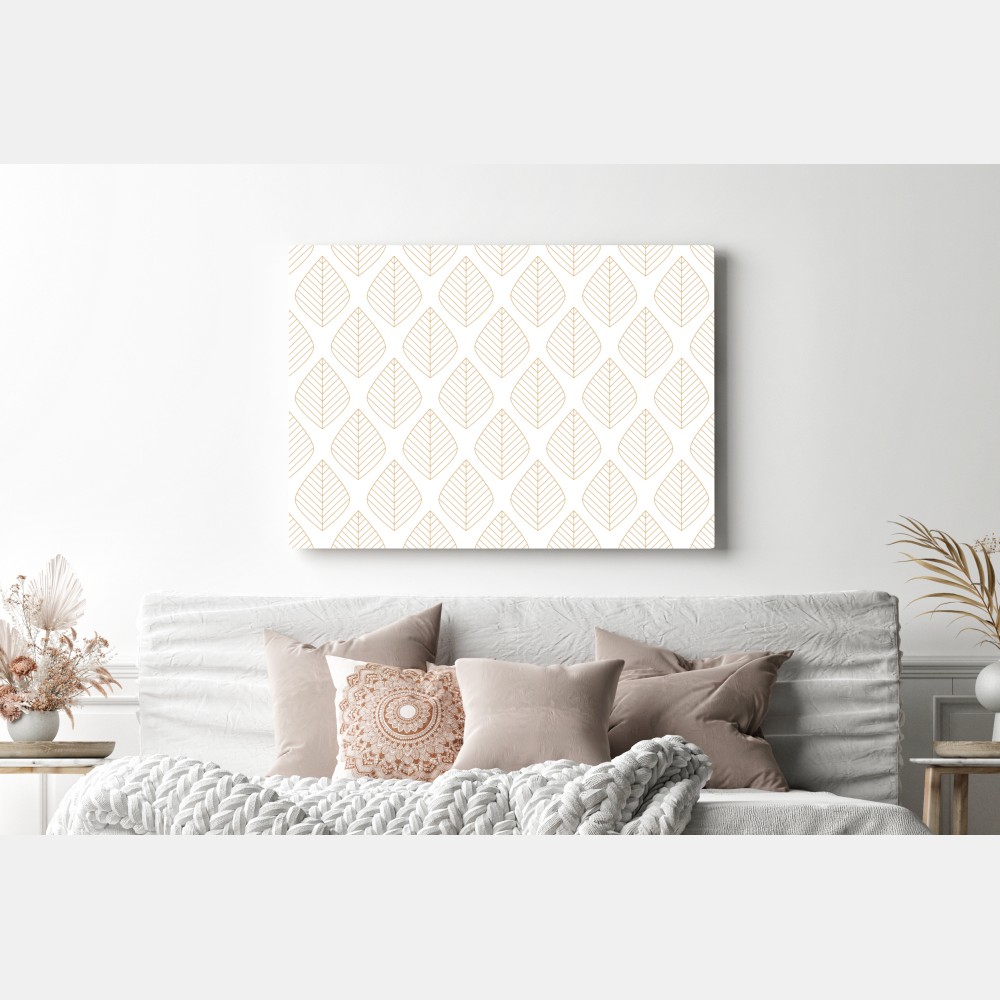 Leinwandbild elegantes goldenes geometrisches blattmuster – Wallnifity® Leinwandbild elegantes goldenes geometrisches blattmuster – Wallnifity®