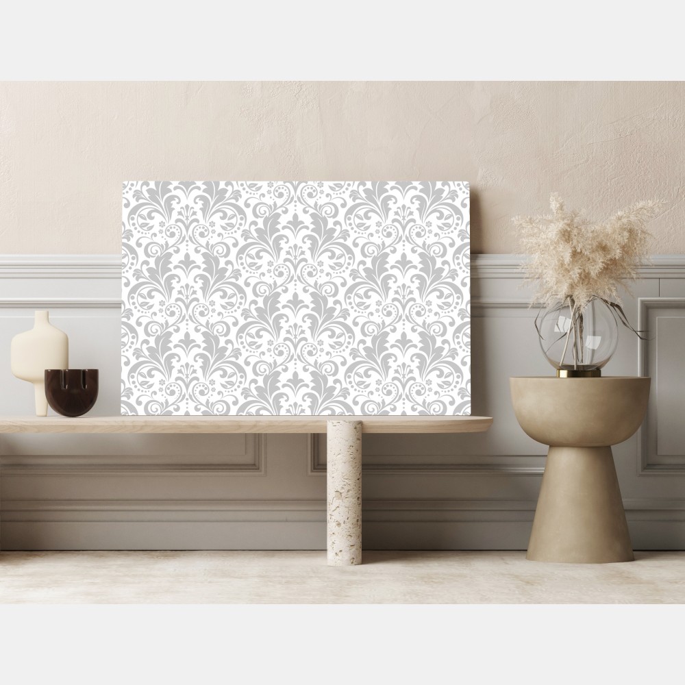 Leinwandbild elegantes graues damastmuster – Wallnifity® Leinwandbild elegantes graues damastmuster – Wallnifity®