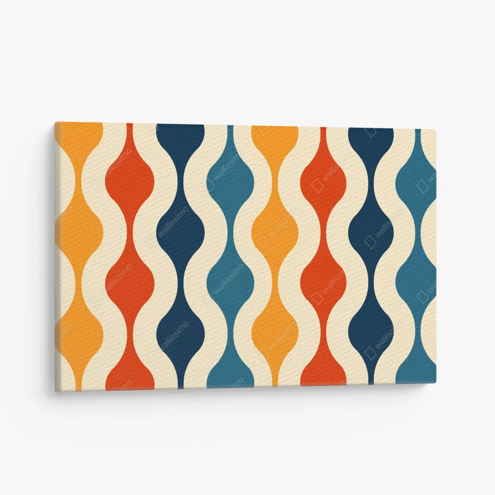 Leinwandbild retro welliges mid-century muster – Wallnifity® Leinwandbild retro welliges mid-century muster – Wallnifity®