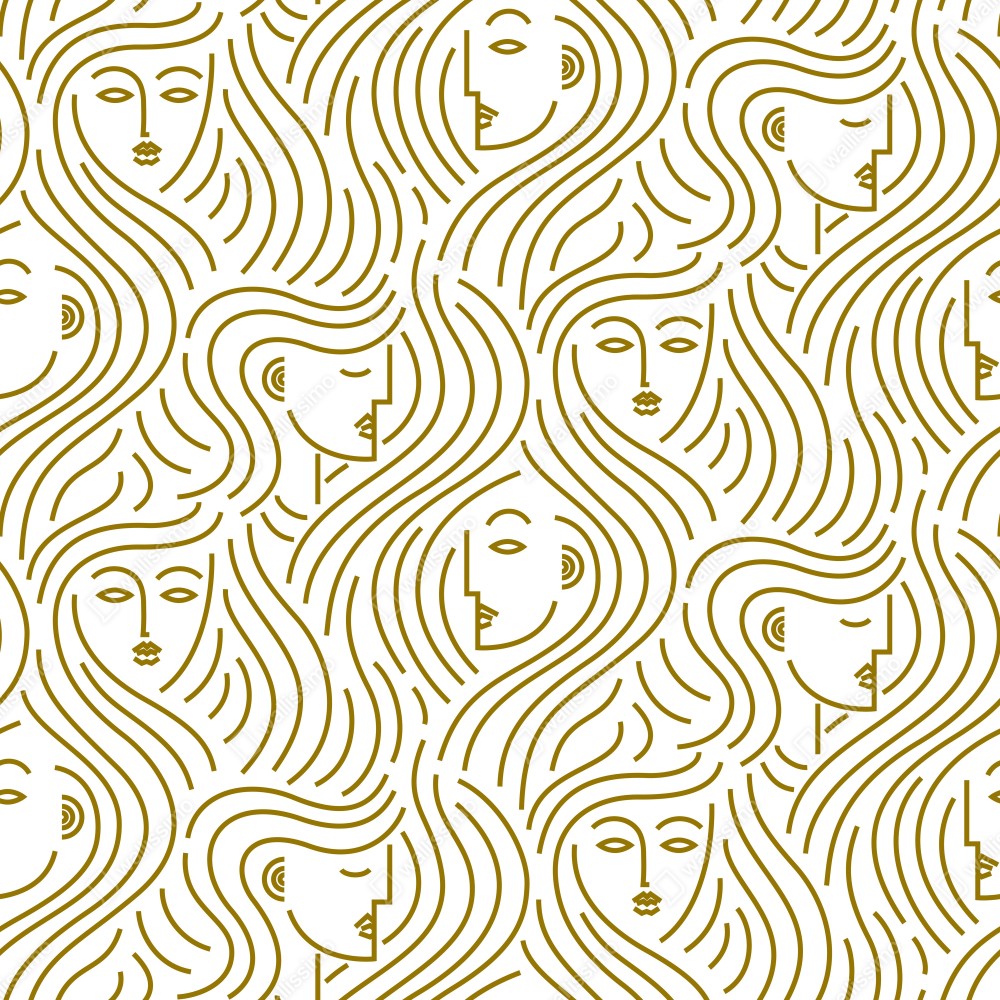 Leinwandbild goldene fließende gesichter nahtloses muster – Wallnifity® Leinwandbild goldene fließende gesichter nahtloses muster – Wallnifity®