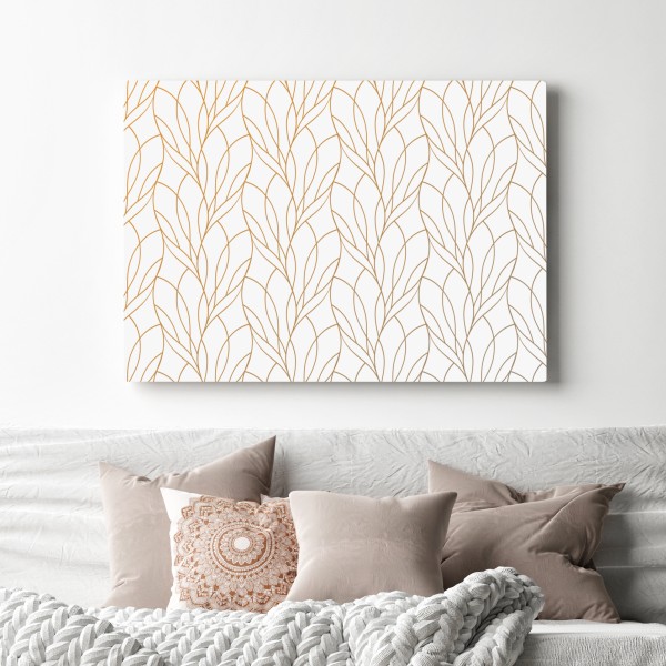 Leinwandbild goldenes blattmuster auf weißem hintergrund – Wallnifity® Leinwandbild goldenes blattmuster auf weißem hintergrund – Wallnifity®