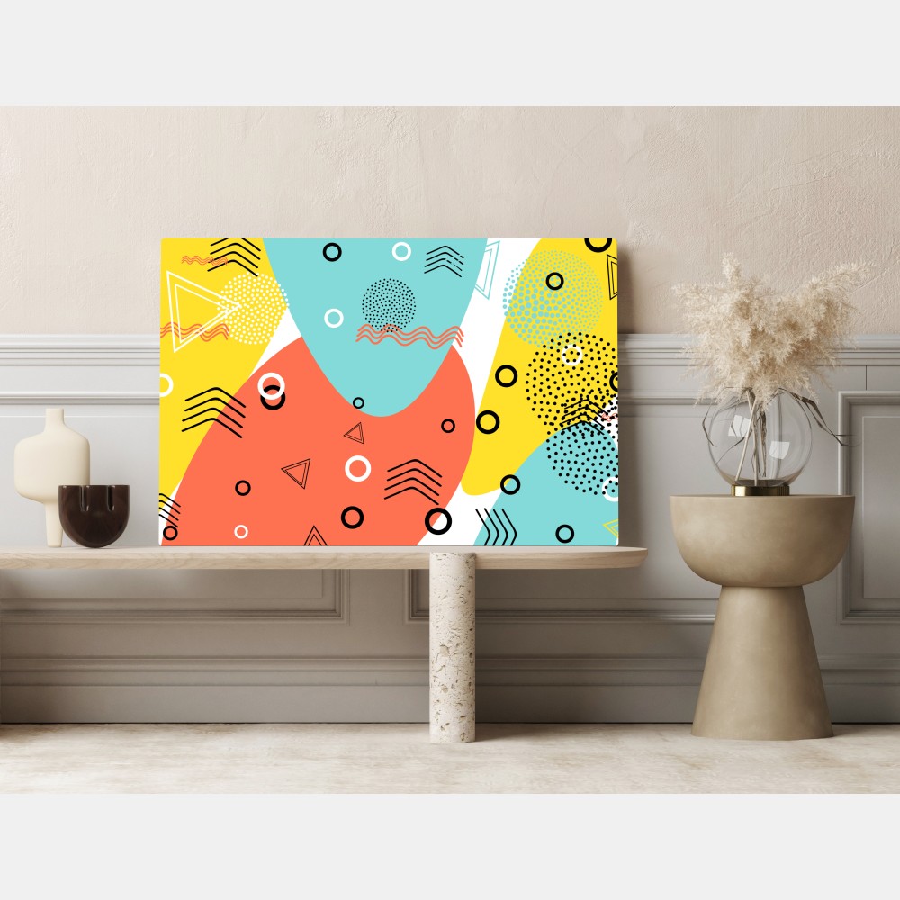 Leinwandbild farbenfrohes geometrisches muster – Wallnifity® Leinwandbild farbenfrohes geometrisches muster – Wallnifity®