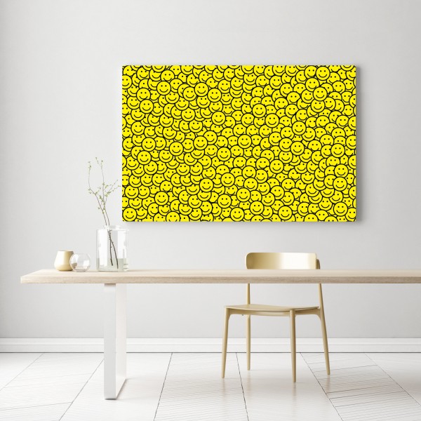 Leinwandbild fröhliches smiley muster – Wallnifity® Leinwandbild fröhliches smiley muster – Wallnifity®