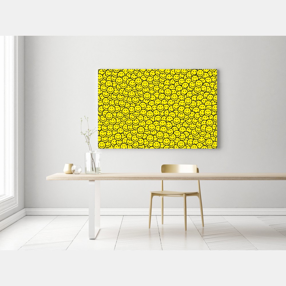 Leinwandbild fröhliches smiley muster – Wallnifity® Leinwandbild fröhliches smiley muster – Wallnifity®