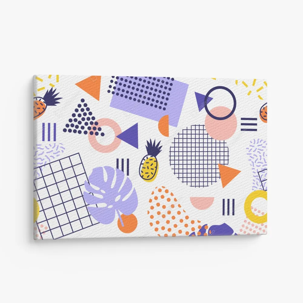 Leinwandbild verspieltes tropisches geometrisches muster – Wallnifity® Leinwandbild verspieltes tropisches geometrisches muster – Wallnifity®