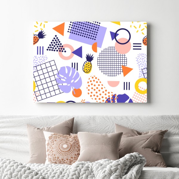 Leinwandbild verspieltes tropisches geometrisches muster – Wallnifity® Leinwandbild verspieltes tropisches geometrisches muster – Wallnifity®