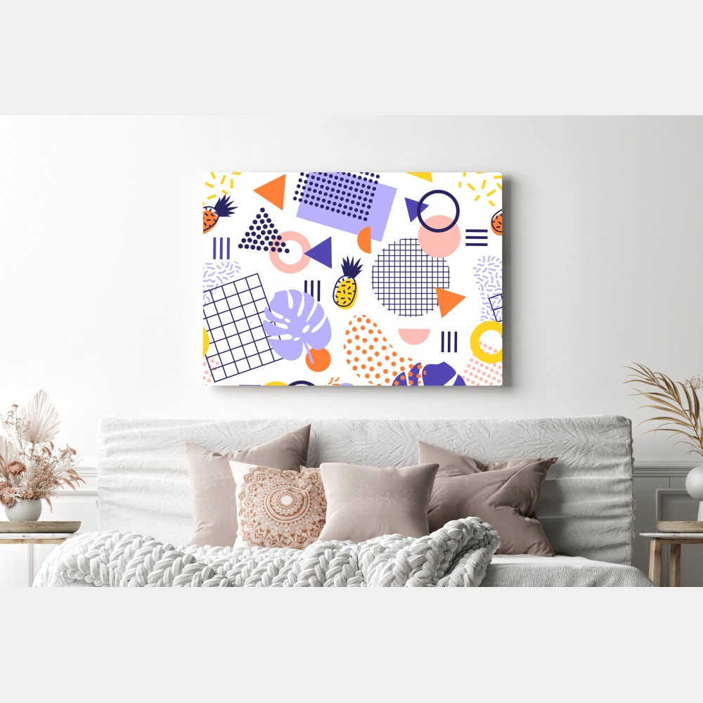 Leinwandbild verspieltes tropisches geometrisches muster – Wallnifity® Leinwandbild verspieltes tropisches geometrisches muster – Wallnifity®