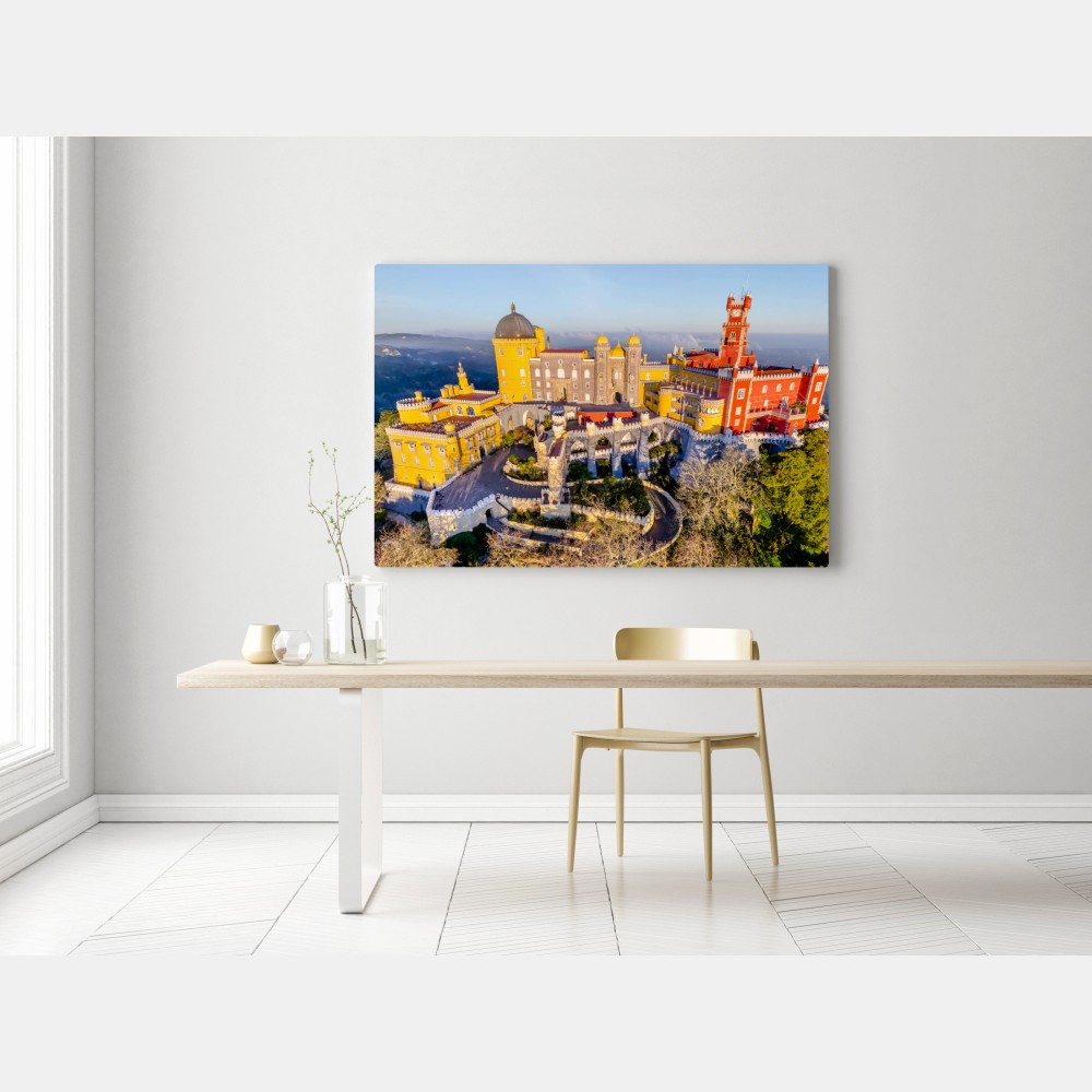 Leinwandbild bunter palast Pena in Sintra – Wallnifity® Leinwandbild bunter palast Pena in Sintra – Wallnifity®
