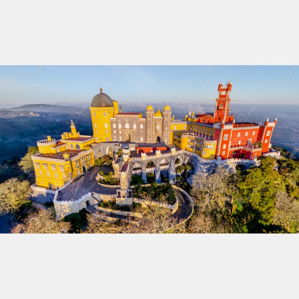 Leinwandbild bunter palast Pena in Sintra – Wallnifity® Leinwandbild bunter palast Pena in Sintra – Wallnifity®