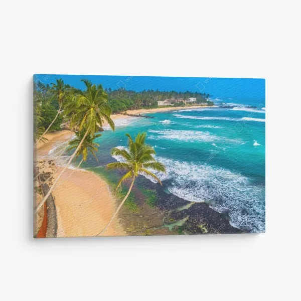 Leinwandbild türkisfarbene lagune aus der luft, Mauritius – Wallnifity®