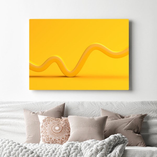 Leinwandbild sonnige gelbe 3d-abstrakte kurve – Wallnifity® Leinwandbild sonnige gelbe 3d-abstrakte kurve – Wallnifity®