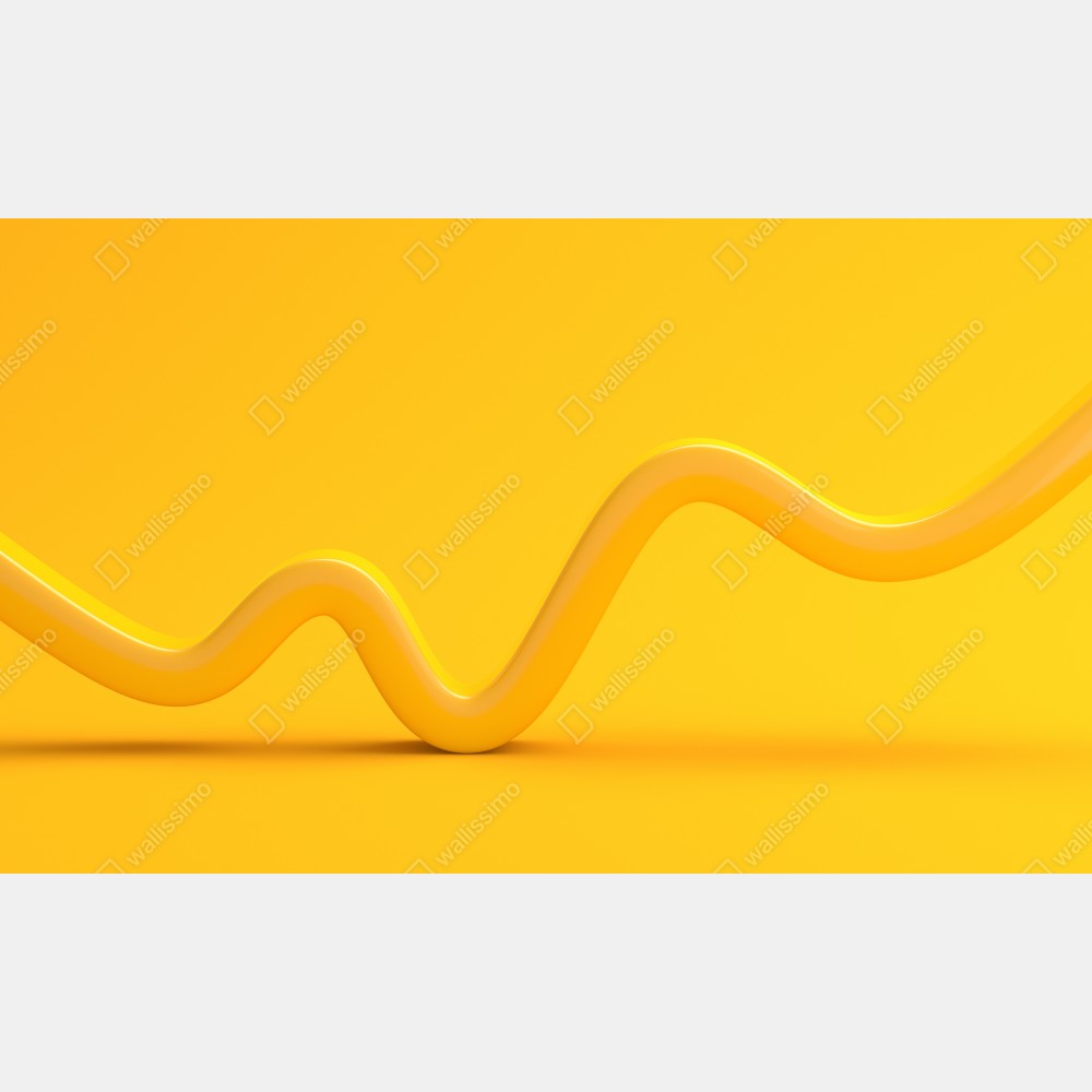 Leinwandbild sonnige gelbe 3d-abstrakte kurve – Wallnifity® Leinwandbild sonnige gelbe 3d-abstrakte kurve – Wallnifity®