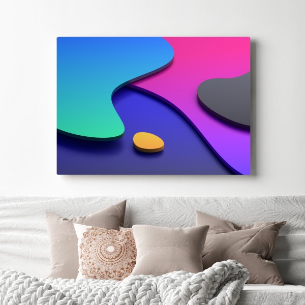 Leinwandbild lebhafte abstrakte 3d-kurven – Wallnifity® Leinwandbild lebhafte abstrakte 3d-kurven – Wallnifity®