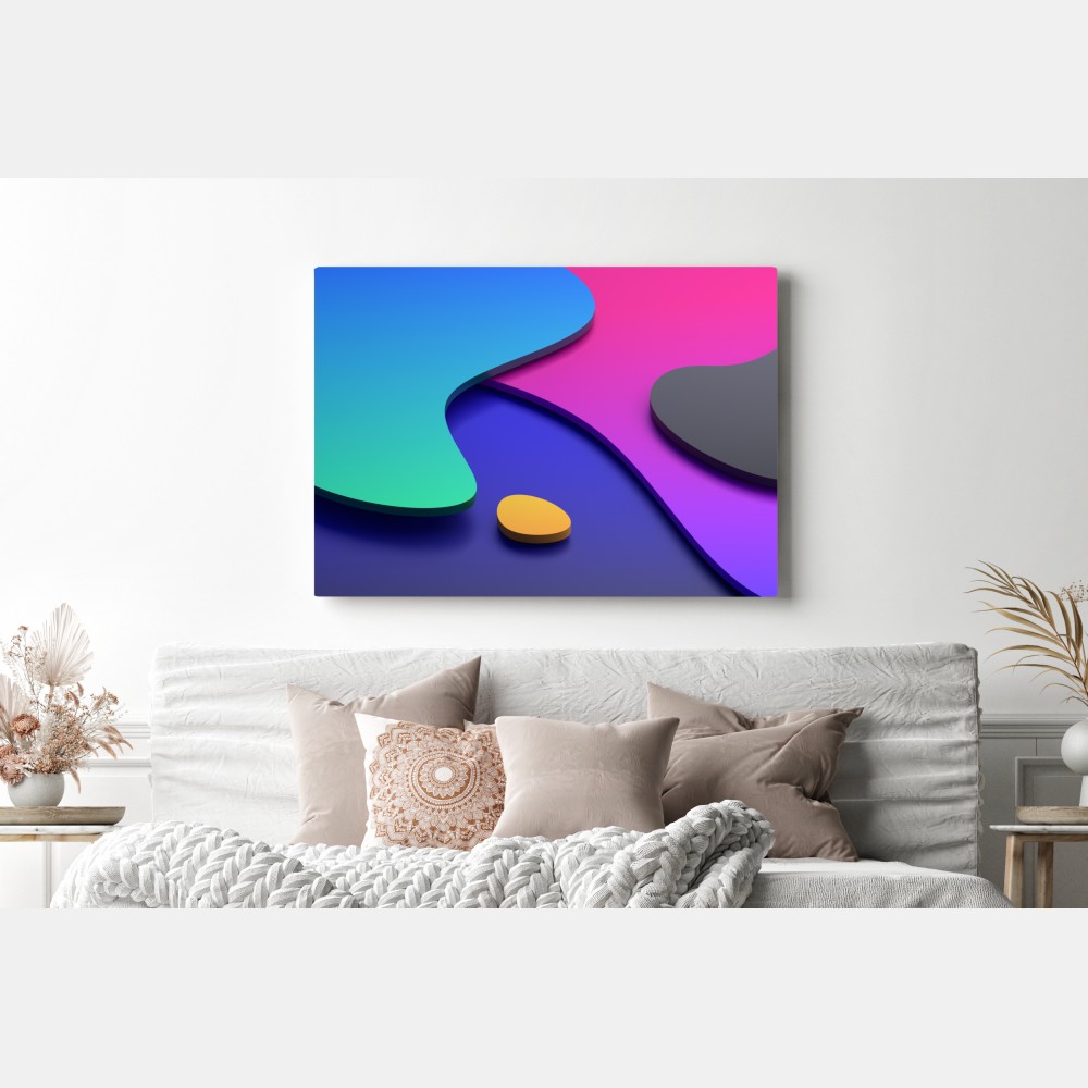 Leinwandbild lebhafte abstrakte 3d-kurven – Wallnifity® Leinwandbild lebhafte abstrakte 3d-kurven – Wallnifity®