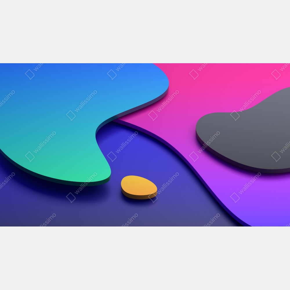 Leinwandbild lebhafte abstrakte 3d-kurven – Wallnifity® Leinwandbild lebhafte abstrakte 3d-kurven – Wallnifity®