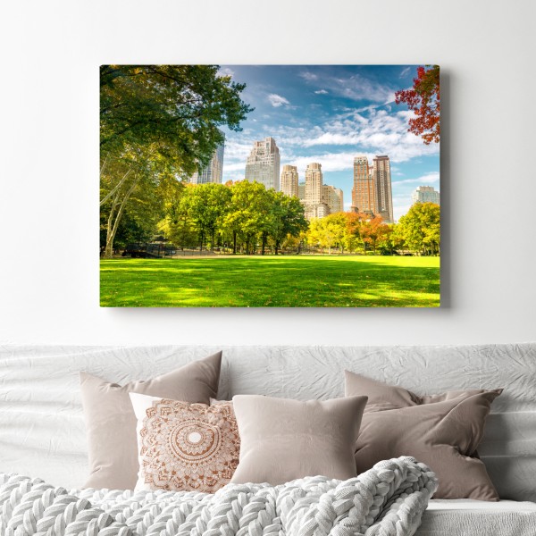 Leinwandbild Central Park herbst panorama – Wallnifity® Leinwandbild Central Park herbst panorama – Wallnifity®