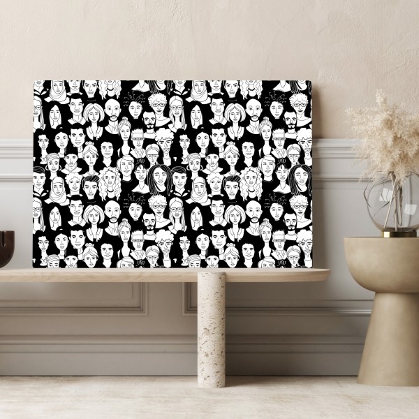 Leinwandbild muster mit vielfältigen gesichtern – Wallnifity® Leinwandbild muster mit vielfältigen gesichtern – Wallnifity®