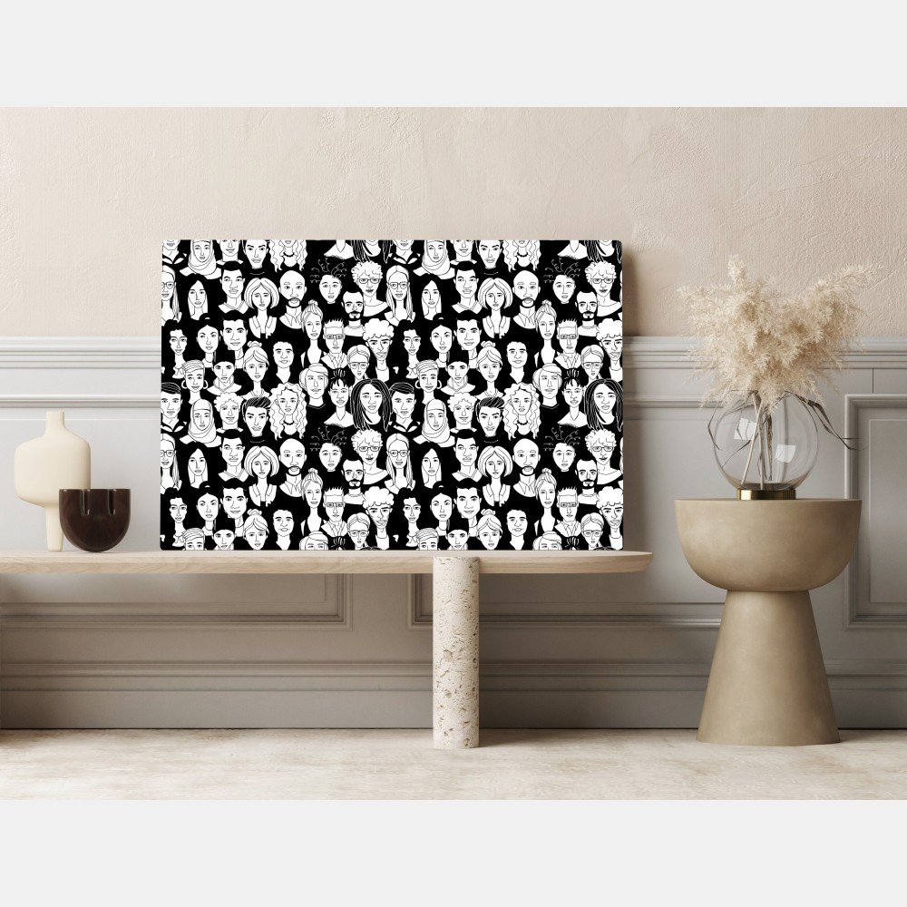 Leinwandbild muster mit vielfältigen gesichtern – Wallnifity® Leinwandbild muster mit vielfältigen gesichtern – Wallnifity®