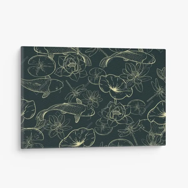 Leinwandbild nahtloses muster mit rock-symbolen – Wallnifity®