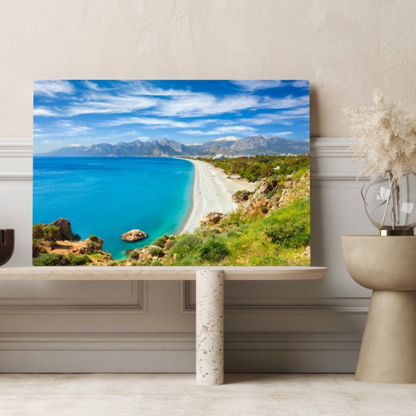 Leinwandbild ruhiger strand von Konyaalti, Antalya – Wallnifity® Leinwandbild ruhiger strand von Konyaalti, Antalya – Wallnifity®