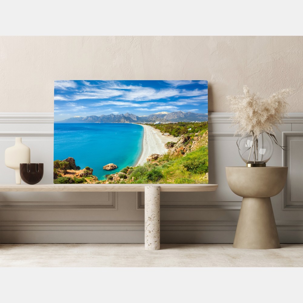 Leinwandbild ruhiger strand von Konyaalti, Antalya – Wallnifity® Leinwandbild ruhiger strand von Konyaalti, Antalya – Wallnifity®